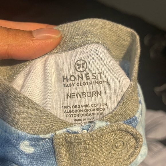 Honest Baby Clothing - Blue/Gray Onesie, Newborn - Picture 4 of 4